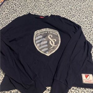 Mitchell & Ness Navy Blue Sporting Crewneck Sweater